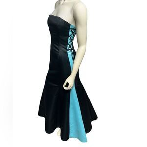 Gunne Sax Black and Blue Prom Dress